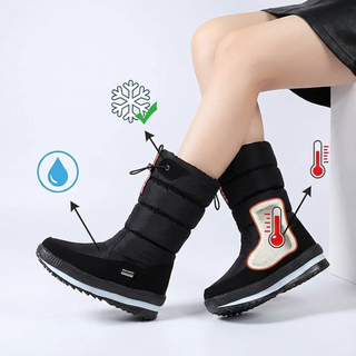 Bottes imperméables et chaudes - icônes caractéristiques