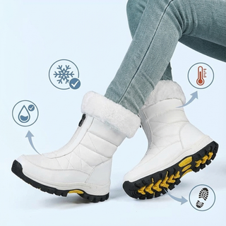 Bottes imperméables et chaudes - icônes caractéristiques