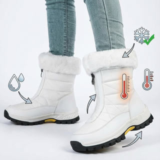 Bottes imperméables et chaudes - icônes caractéristiques