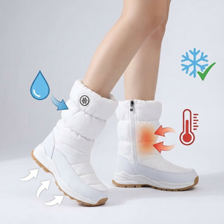 Bottes imperméables et chaudes - icônes caractéristiques