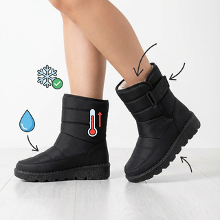 Bottes imperméables et chaudes - icônes caractéristiques