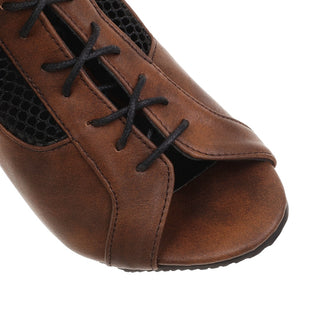 Hnědé sandály boty na vysokém tenkém podpatku pro ženy